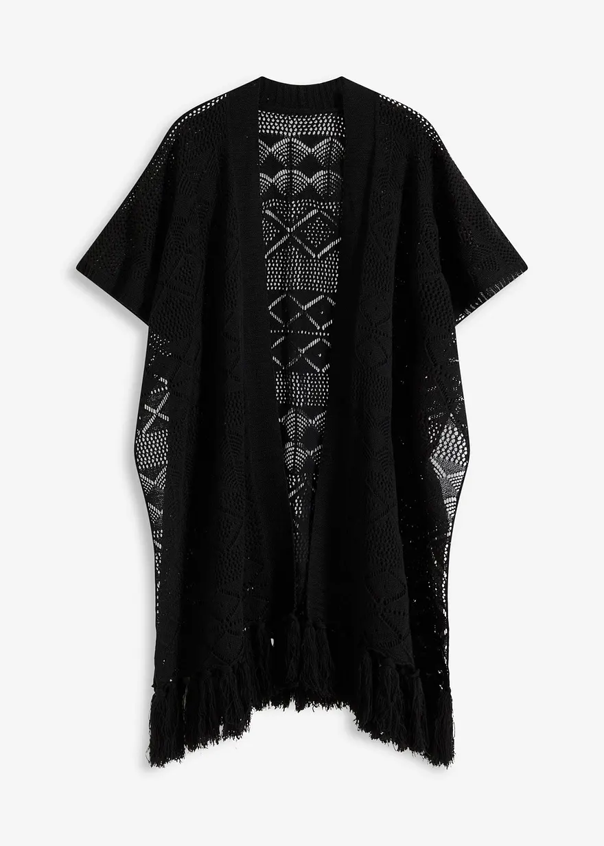 Poncho in schwarz von vorne - bonprix Poncho in schwarz von vorne - bonprix