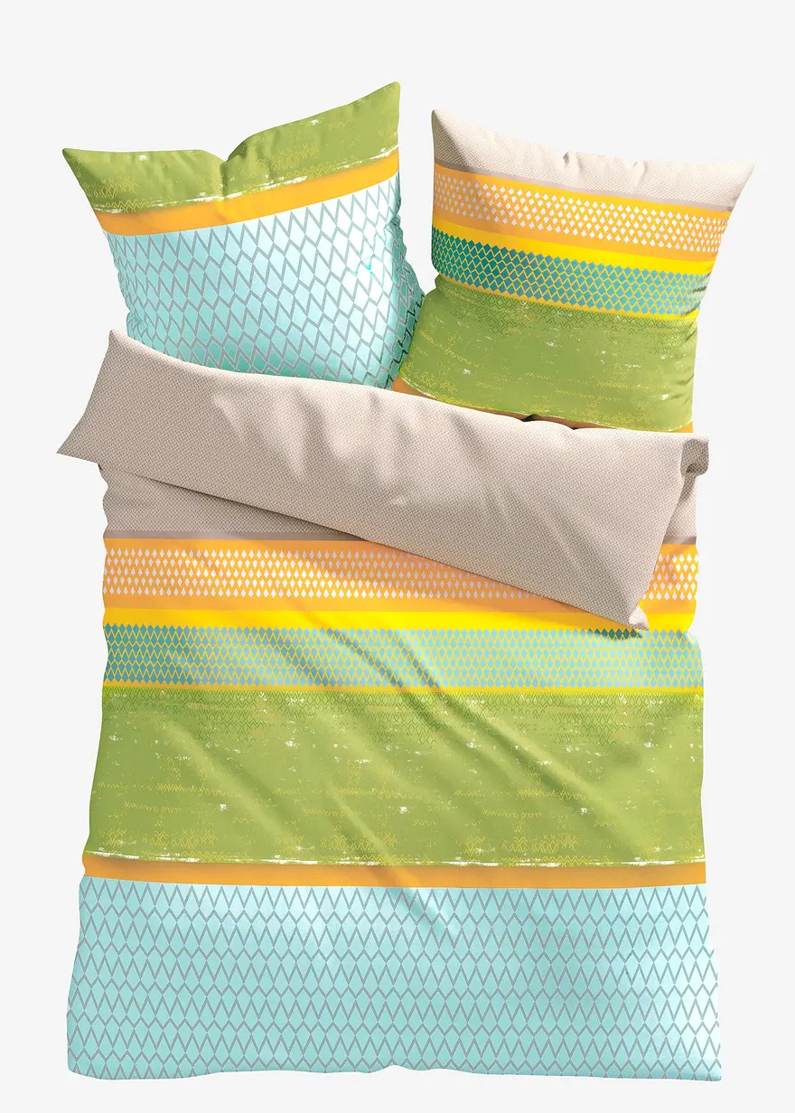 Bettwäsche mit Streifen in blau von vorne - bonprix Bettwäsche mit Streifen in blau von vorne - bonprix
