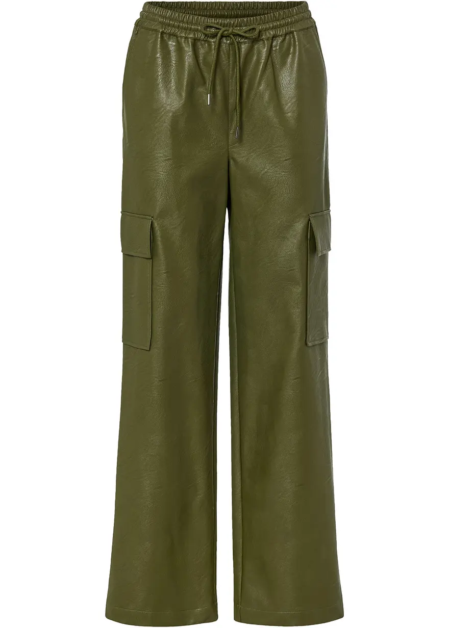 Lederimitat-Hose in grün von vorne - bonprix Lederimitat-Hose in grün von vorne - bonprix
