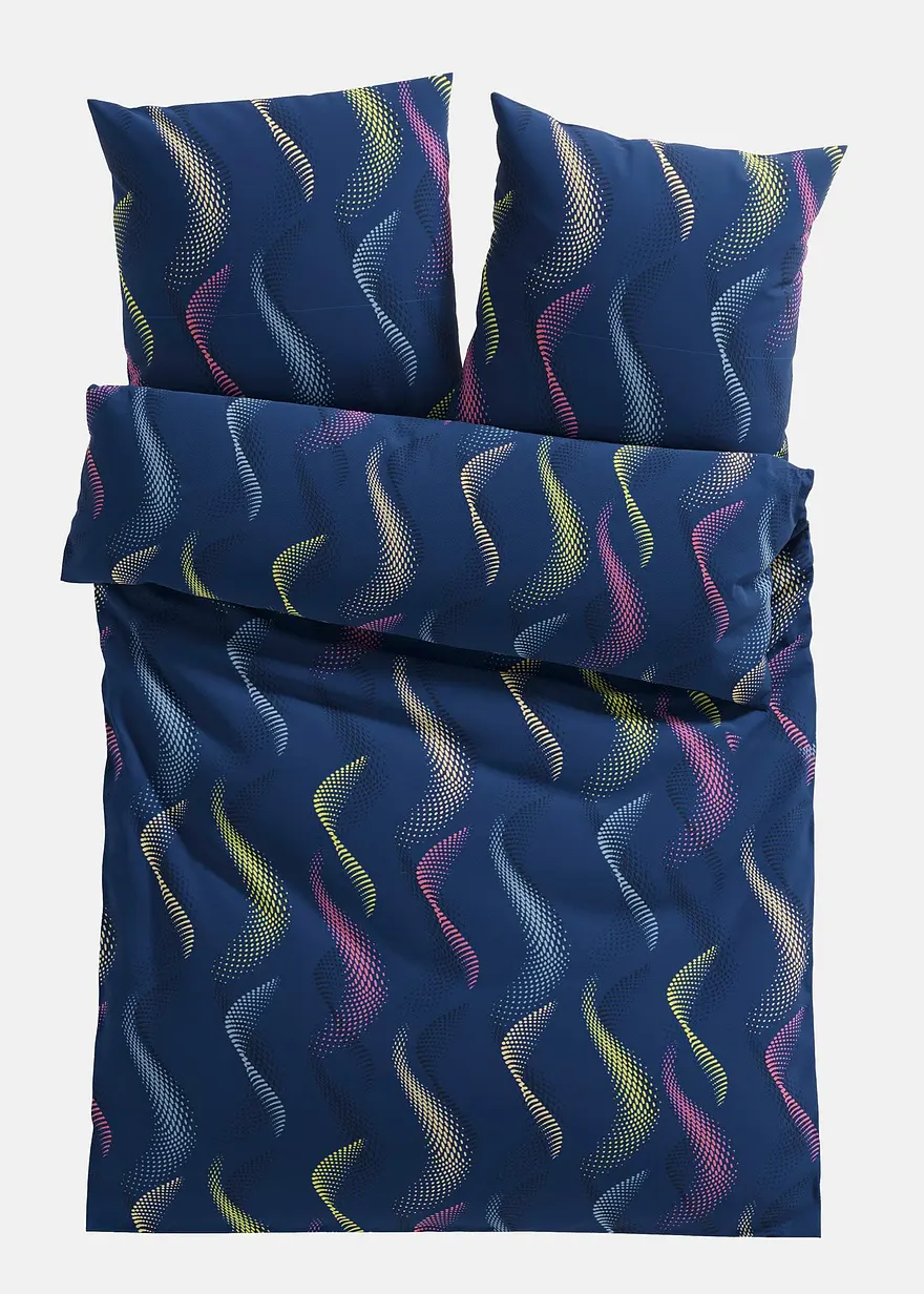 Bettwäsche mit grafischem Design in blau von vorne - bonprix Bettwäsche mit grafischem Design in blau von vorne - bonprix