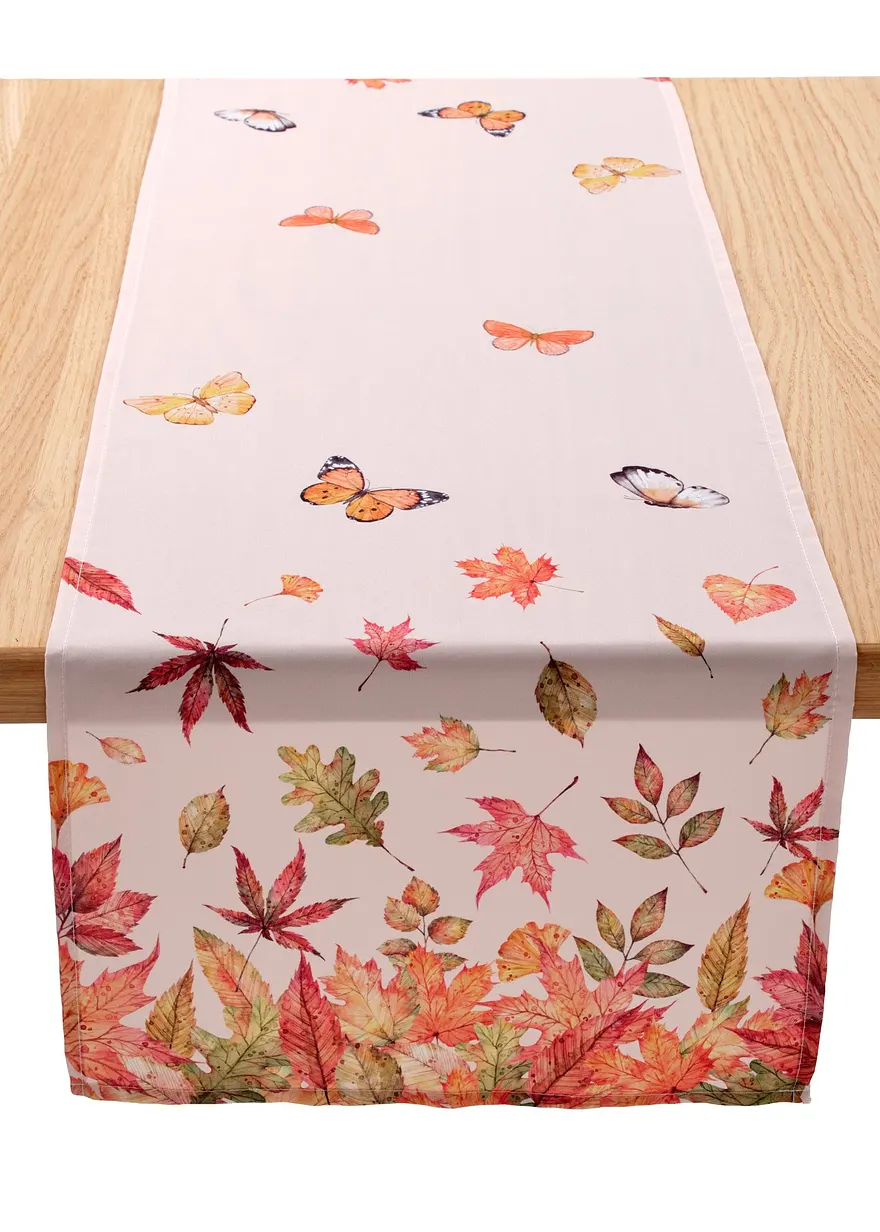 Tischläufer mit Herbst Druck in beige von vorne - bonprix Tischläufer mit Herbst Druck in beige von vorne - bonprix