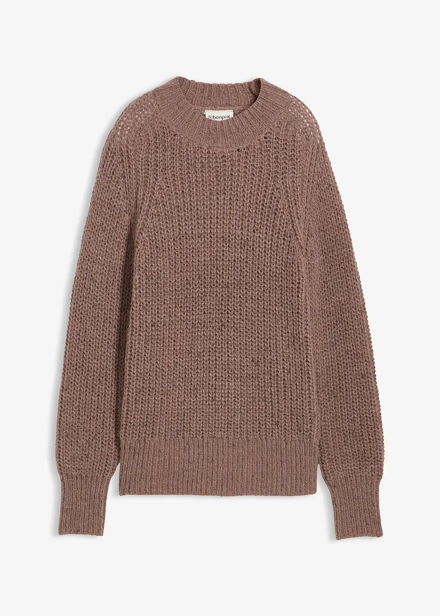 Grobstrick-Pullover in braun von vorne - bonprix Grobstrick-Pullover in braun von vorne - bonprix