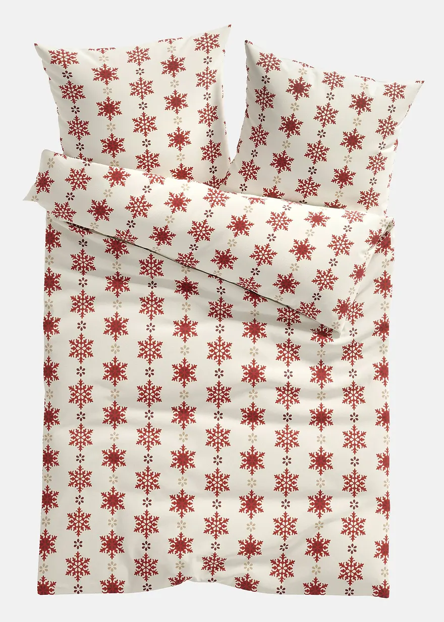 Bettwäsche mit Schneeflocken in weiß von vorne - bonprix Bettwäsche mit Schneeflocken in weiß von vorne - bonprix