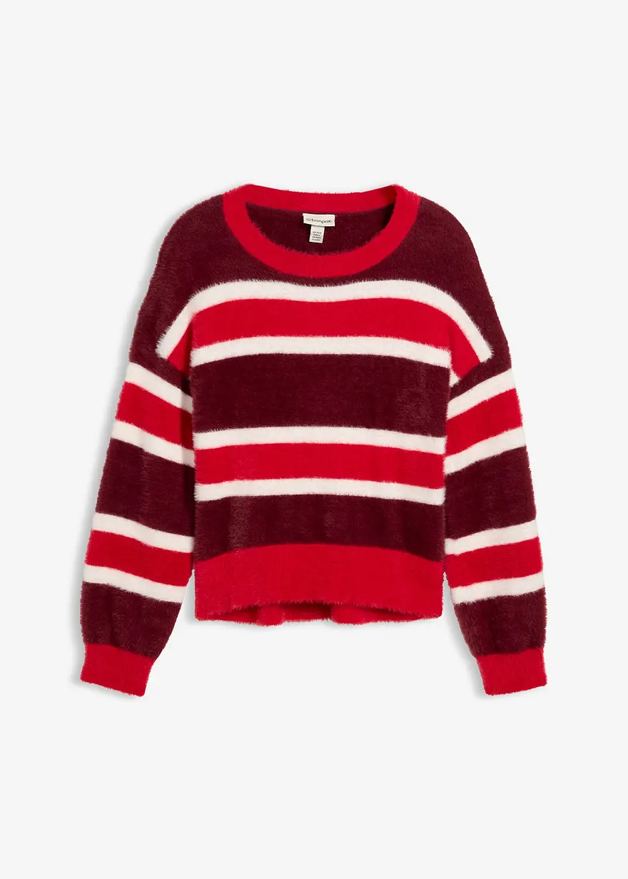 Oversize-Strickpullover in rot von vorne - bonprix Oversize-Strickpullover in rot von vorne - bonprix