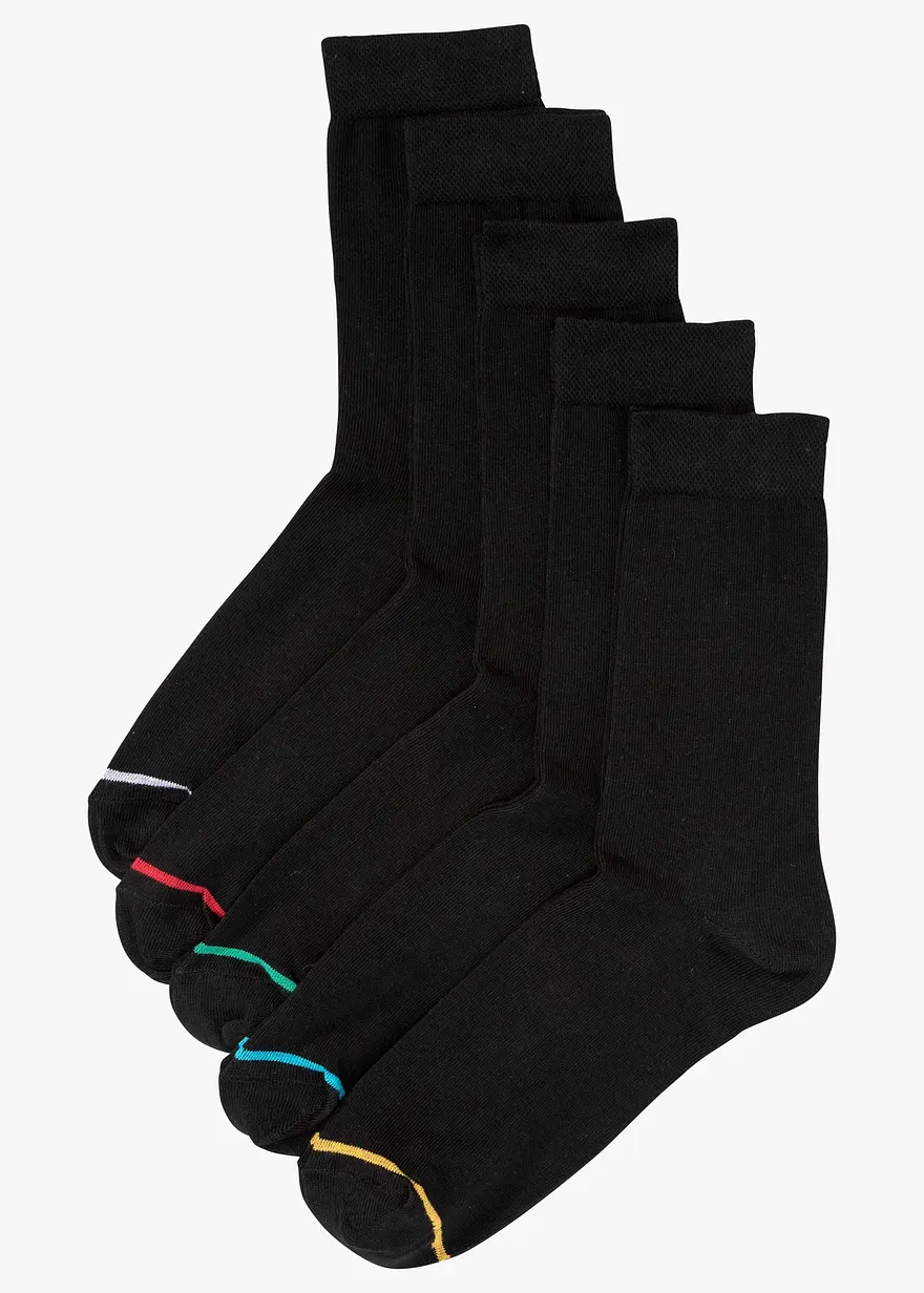 Socken (5er Pack) in schwarz von vorne - bonprix Socken (5er Pack) in schwarz von vorne - bonprix