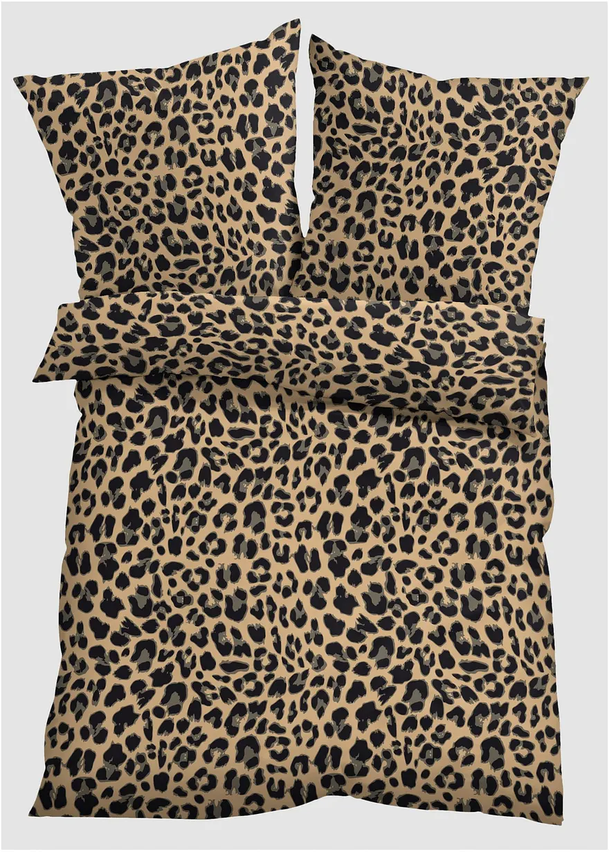 Bettwäsche mit Leoparden Design in braun von vorne - bonprix Bettwäsche mit Leoparden Design in braun von vorne - bonprix