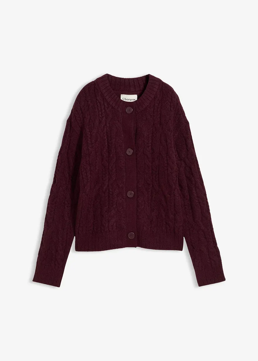 Grobstrickjacke in braun von vorne - bonprix Grobstrickjacke in braun von vorne - bonprix