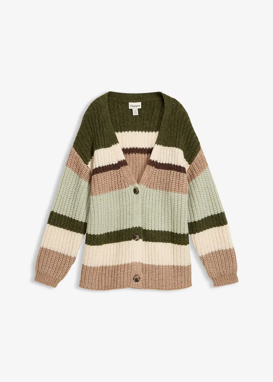 Grobstrickjacke mit Farbverlauf in grün von vorne - bonprix Grobstrickjacke mit Farbverlauf in grün von vorne - bonprix