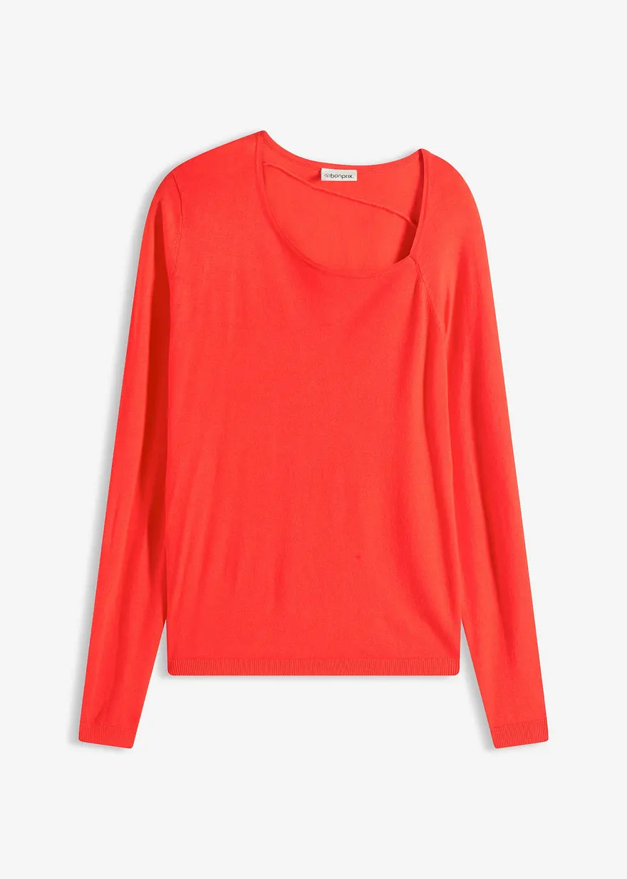 Pullover aus fließendem Viskose-Mix in rot von vorne - bonprix Pullover aus fließendem Viskose-Mix in rot von vorne - bonprix