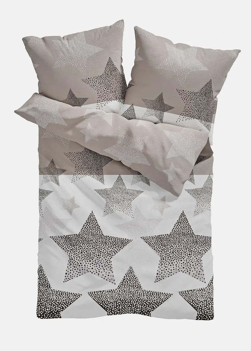 Bettwäsche mit Sternen in braun von vorne - bonprix Bettwäsche mit Sternen in braun von vorne - bonprix