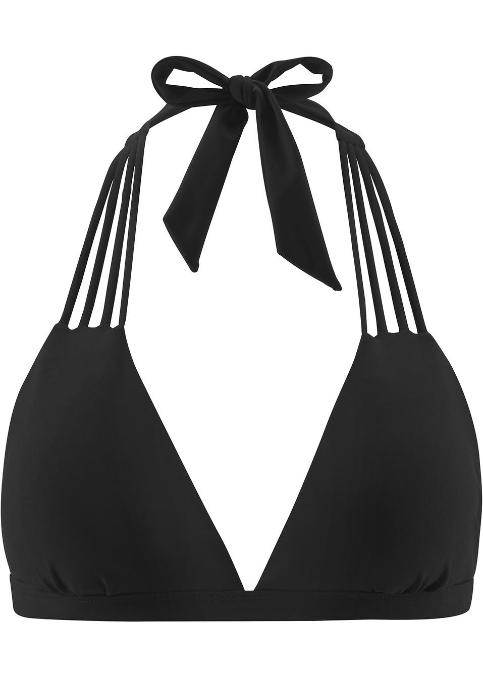 Feminines Triangel Bikini Oberteil Schwarz