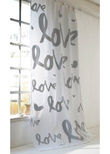 Vorhang "Love" (1er-Pack), Home Collection, weiß/silberfarben