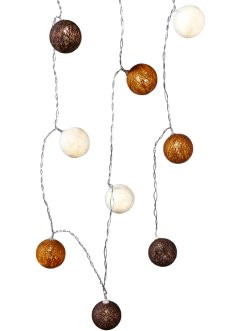 LED-Lichterkette "Cotton Balls", braun, 10-tlg., bpc living, braun/beige