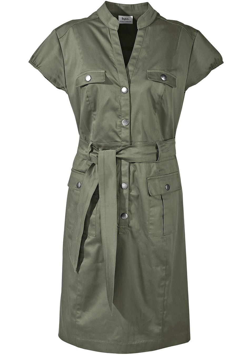 Koucla Business Blusenkleid Langarm - Elegantes Kleid Mit Gürtel One Size