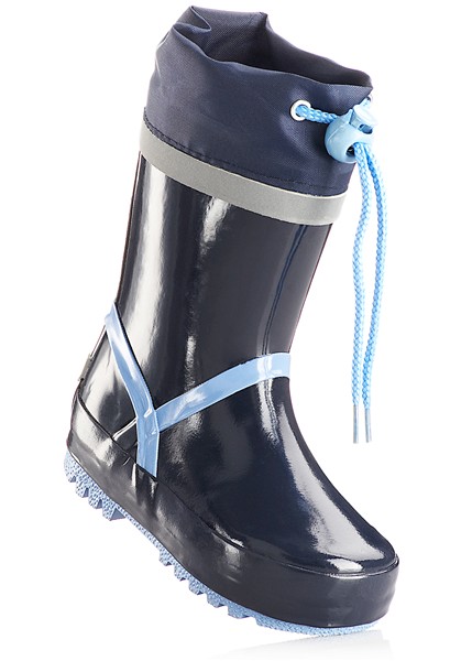 Les bottes en caoutchouc marine/bleu clair