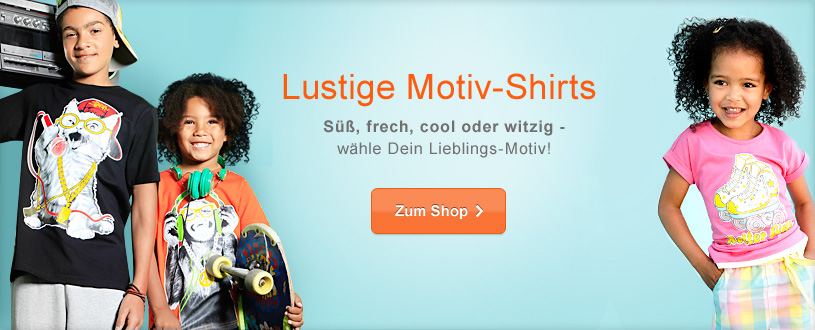 Printed Shirts mit lustigen Motiven für coole Kids.