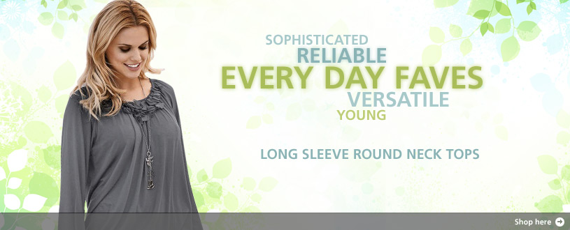 Versatile, Long sleeve tops, Round necks
