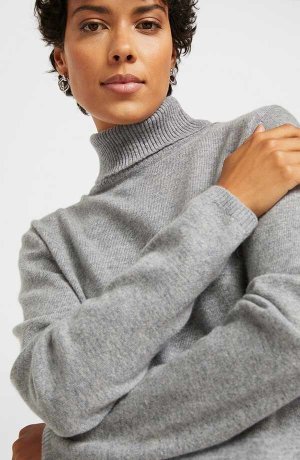 Damen - Wollpullover mit Good Cashmere Standard®-Anteil - grau meliert