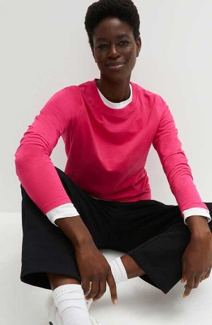 Damen - Essential Langarmshirt in Slim-Fit, seamless - pinklady