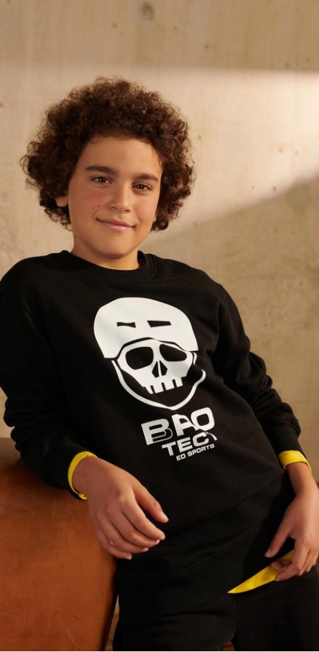 Kinder - Jungen Sweatshirt aus Bio-Baumwolle - schwarz