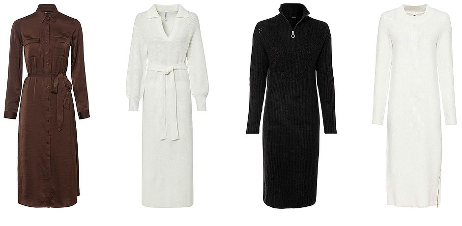 Inspiration - Satin-Midikleid - dunkelbraun