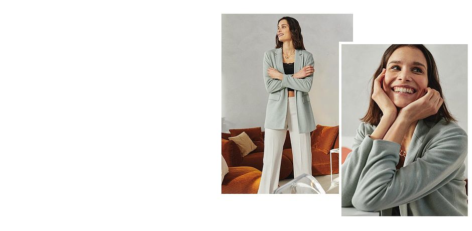 Inspiration - Jersey-Blazer - rauchgrün meliert