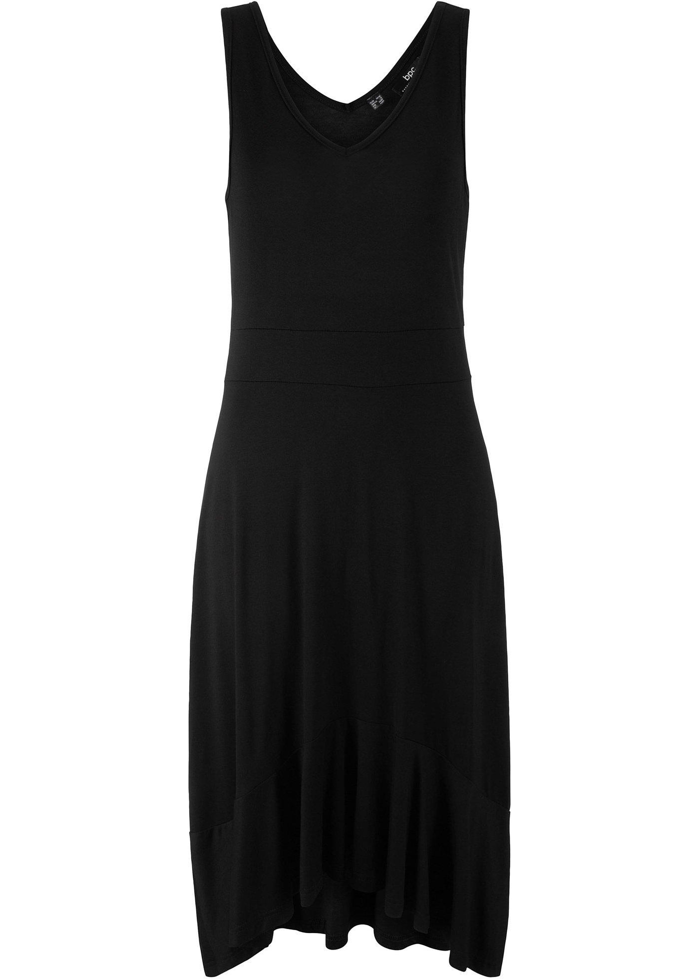Jersey-Midikleid mit asymmetrischem Volantssaum Jersey-Midikleid mit asymmetrischem Volantssaum