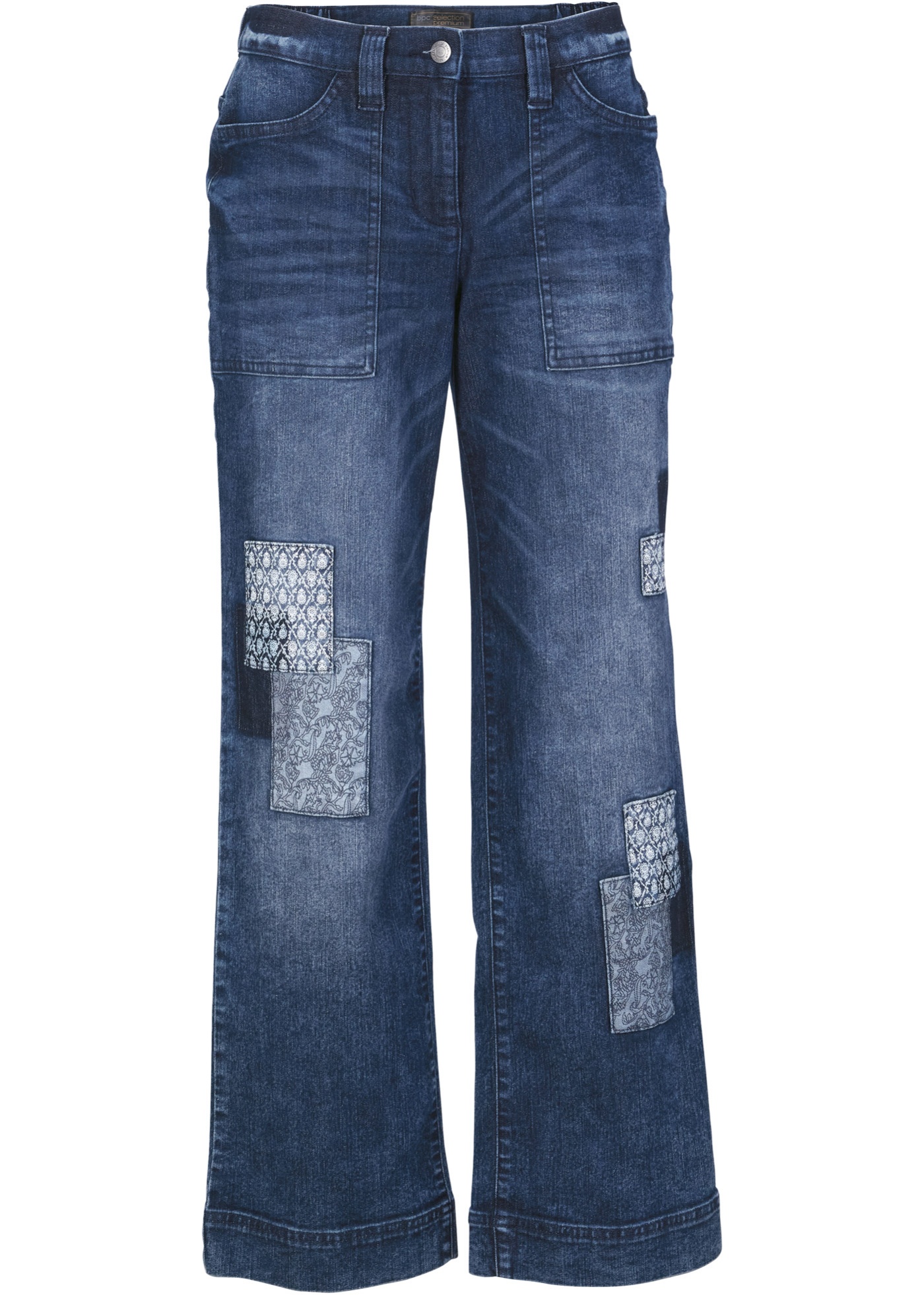 Jeans-Culotte gepatcht