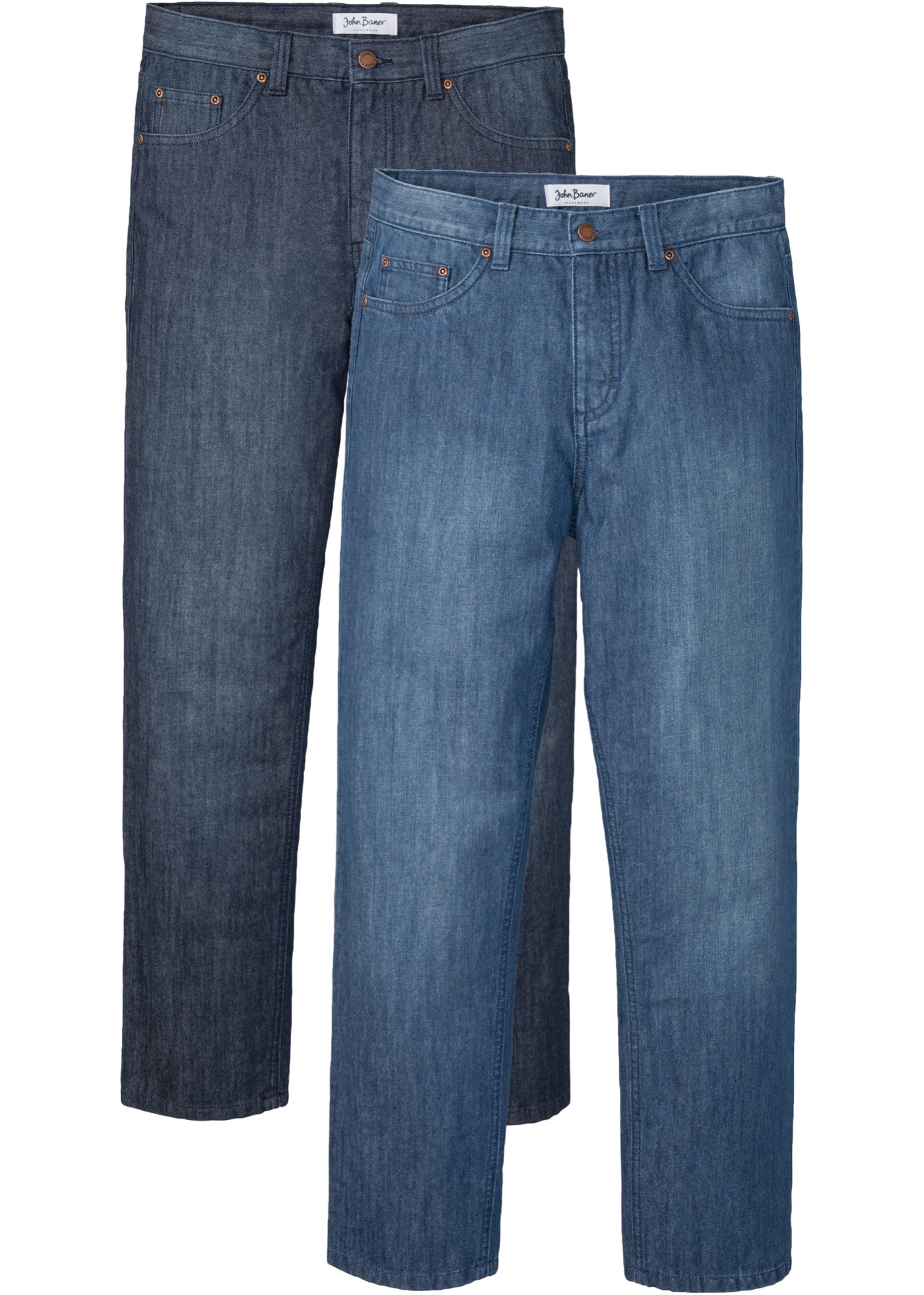 Classic Fit Jeans, Tapered (2er Pack)