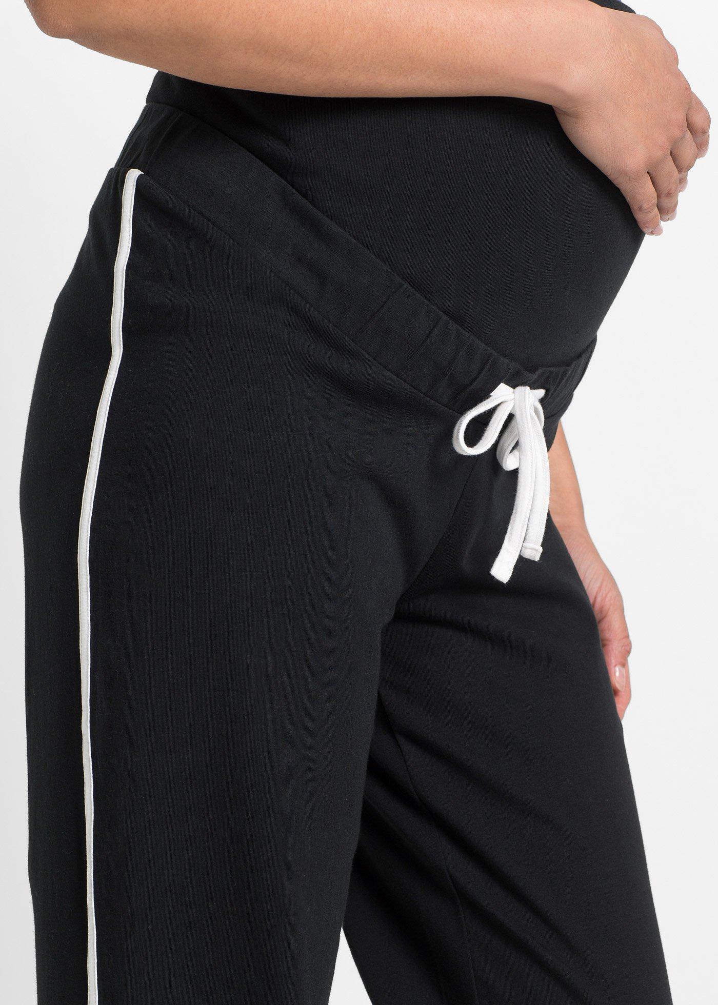 Spodnie dresowe ciążowe ze stretchem, z bawełny organicznej, Straight Leg - Bonprix
