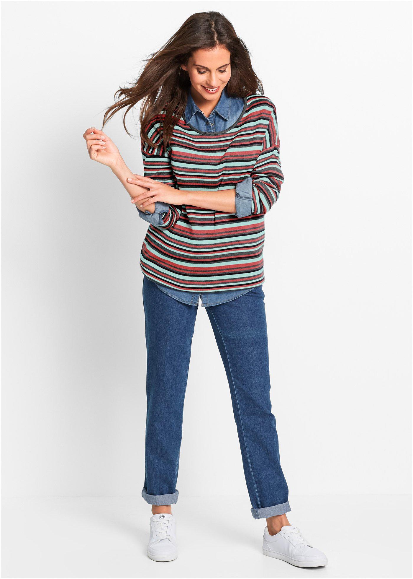 Dżinsy o kroju straight, mid waist, (2 pary) - Bonprix