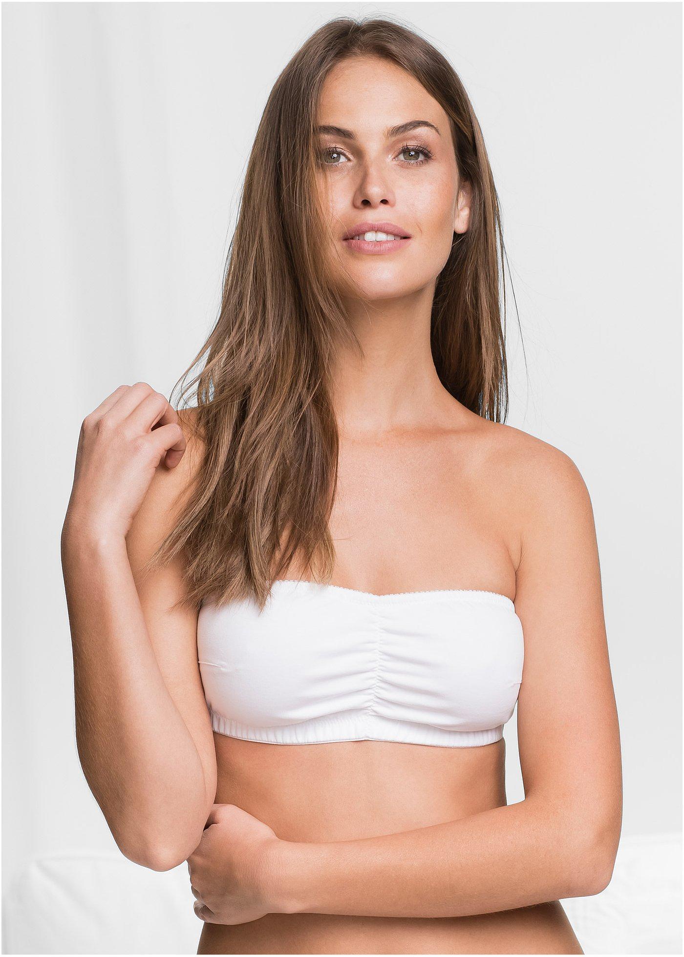 Biustonosz typu bandeau (mis. A i B) z bawełny organicznej (2 szt.) - Bonprix