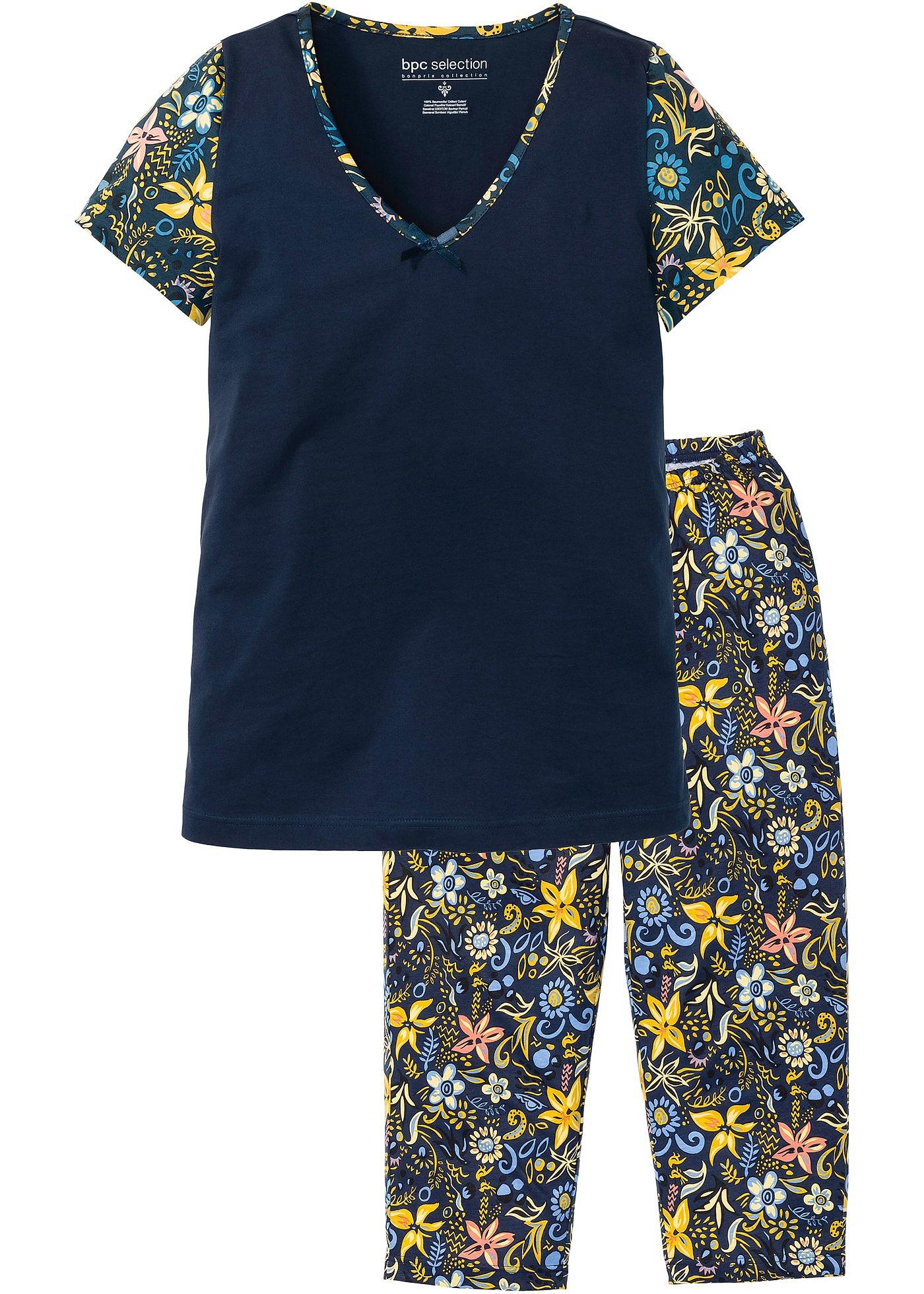 Capri Pyjama mit kurzen Ärmeln günstig online kaufen