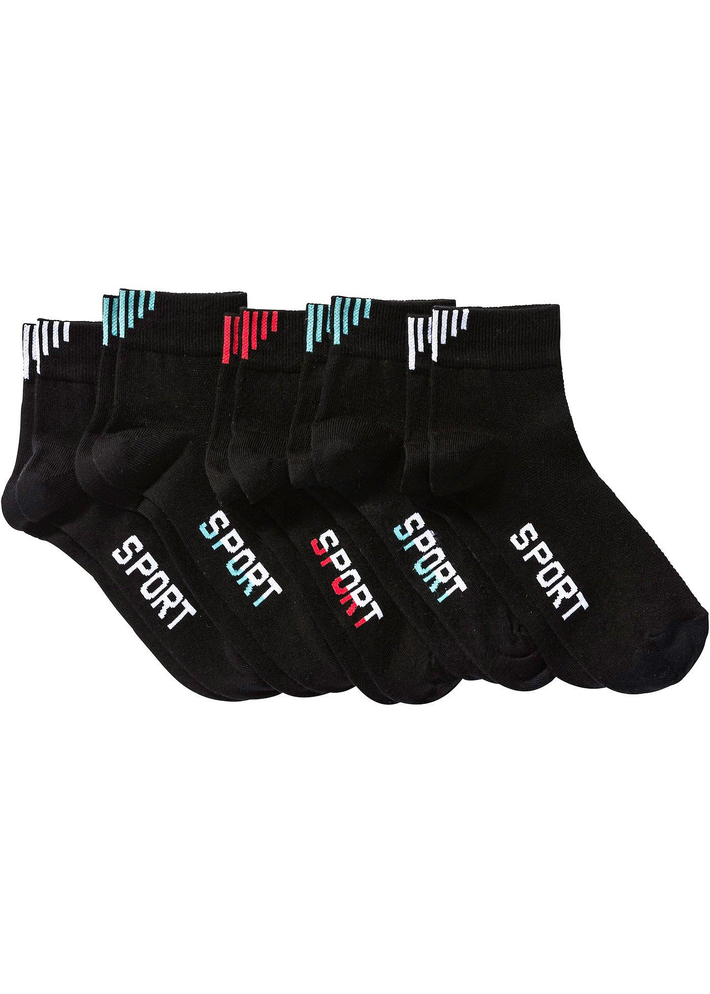 Sportsocken mit Schriftzug mit Bio-Baumwolle (5er Pack)