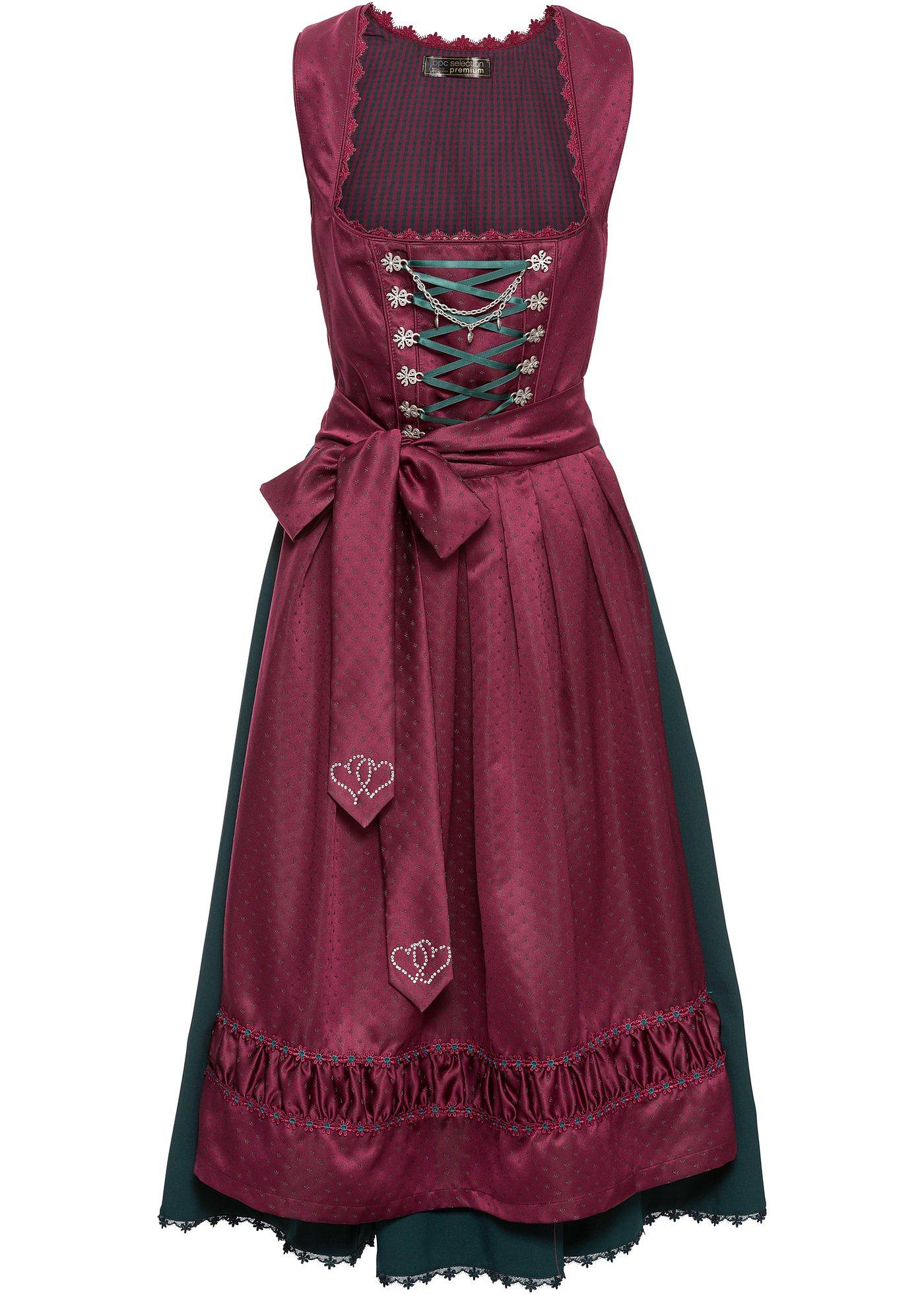 Dirndl mit bestickter Satin-Schürze (2-tlg.Set)