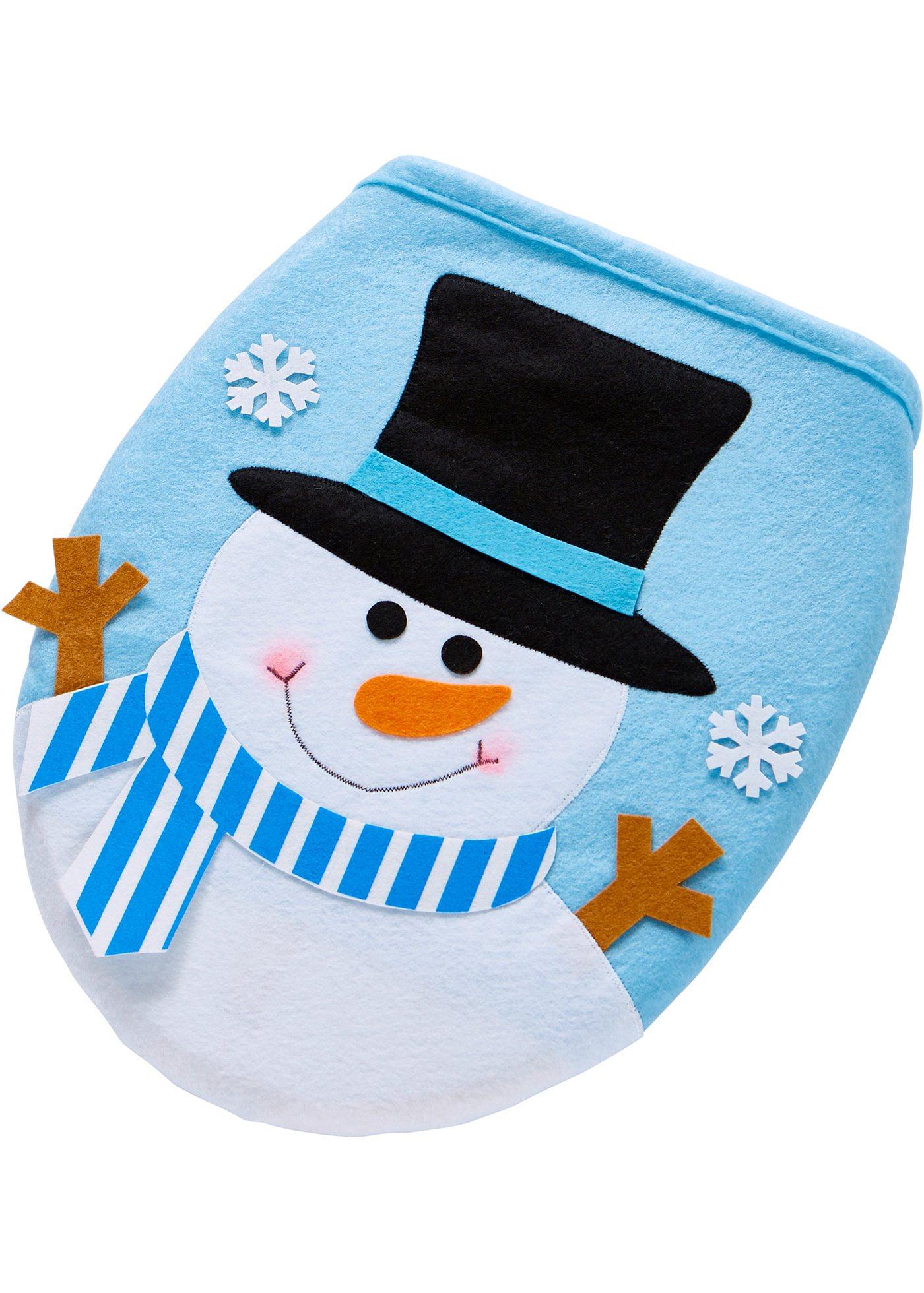 Winterliche Deko für das Badezimmer: Der WC-Bezug "Schneemann