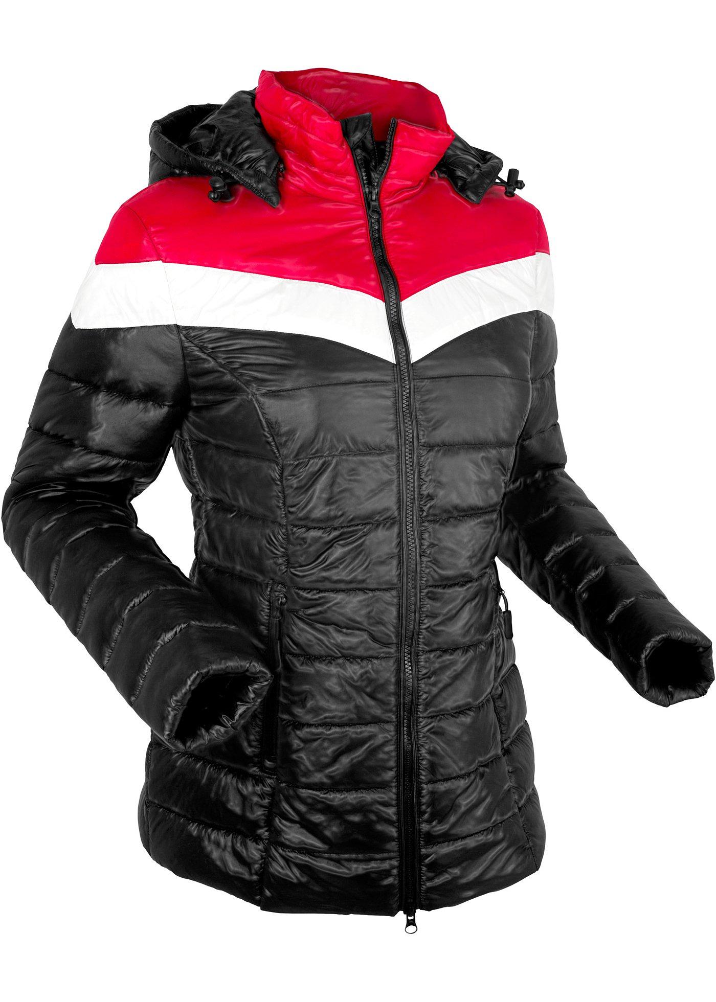 Steppjacke Gr 44 Details Rot Weiß Schwarz Outdoor Jacke Zu gyb76fY