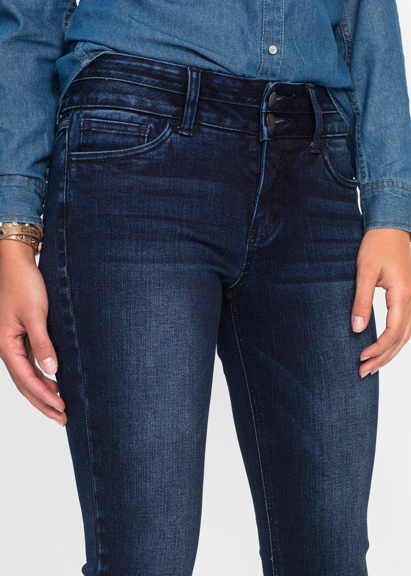Modelujące dżinsy ze stretchem o kroju slim fit - Bonprix