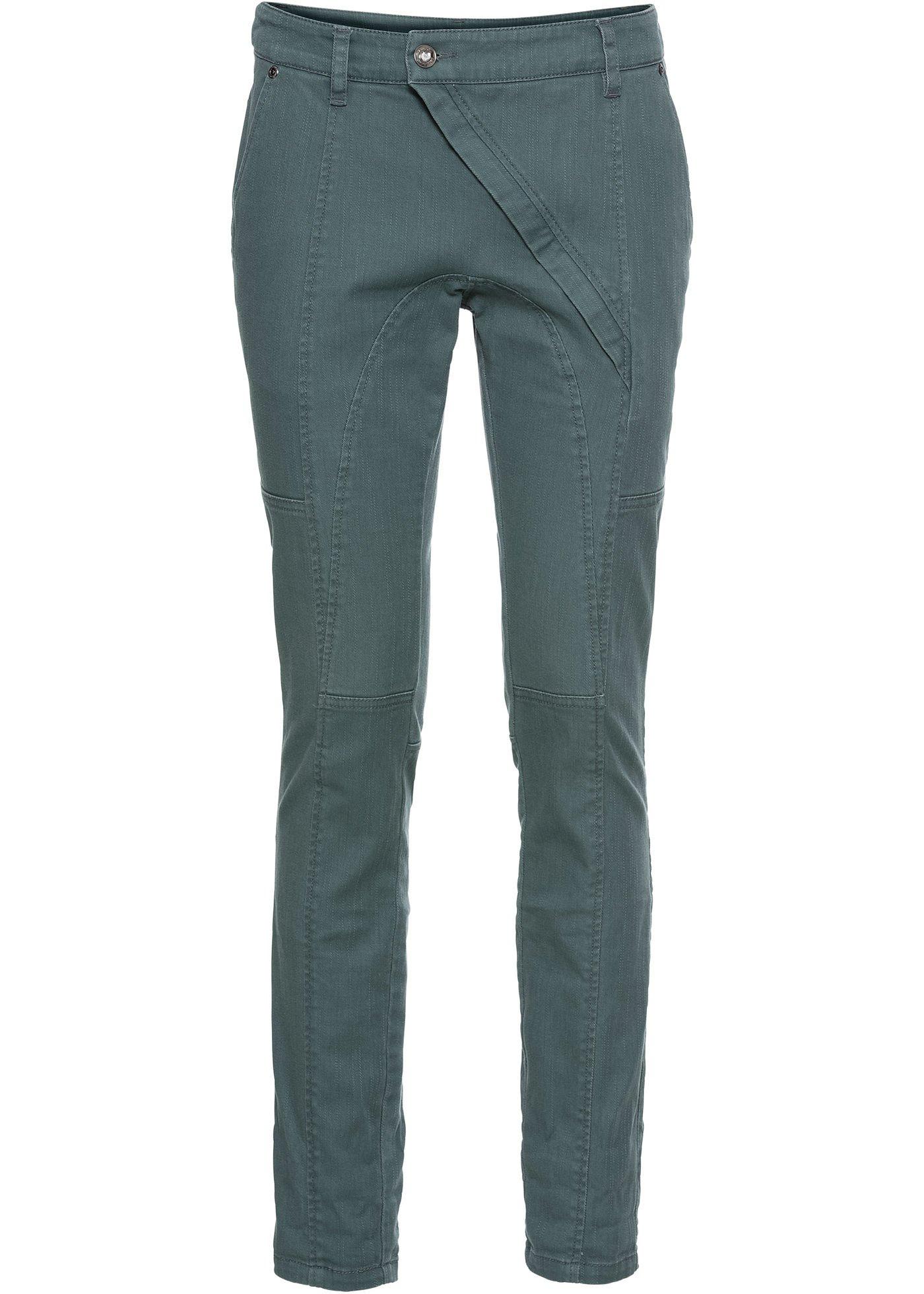 Trendy Baggy-Hose mit versetztem Reißverschluss - eukalyptusgrün