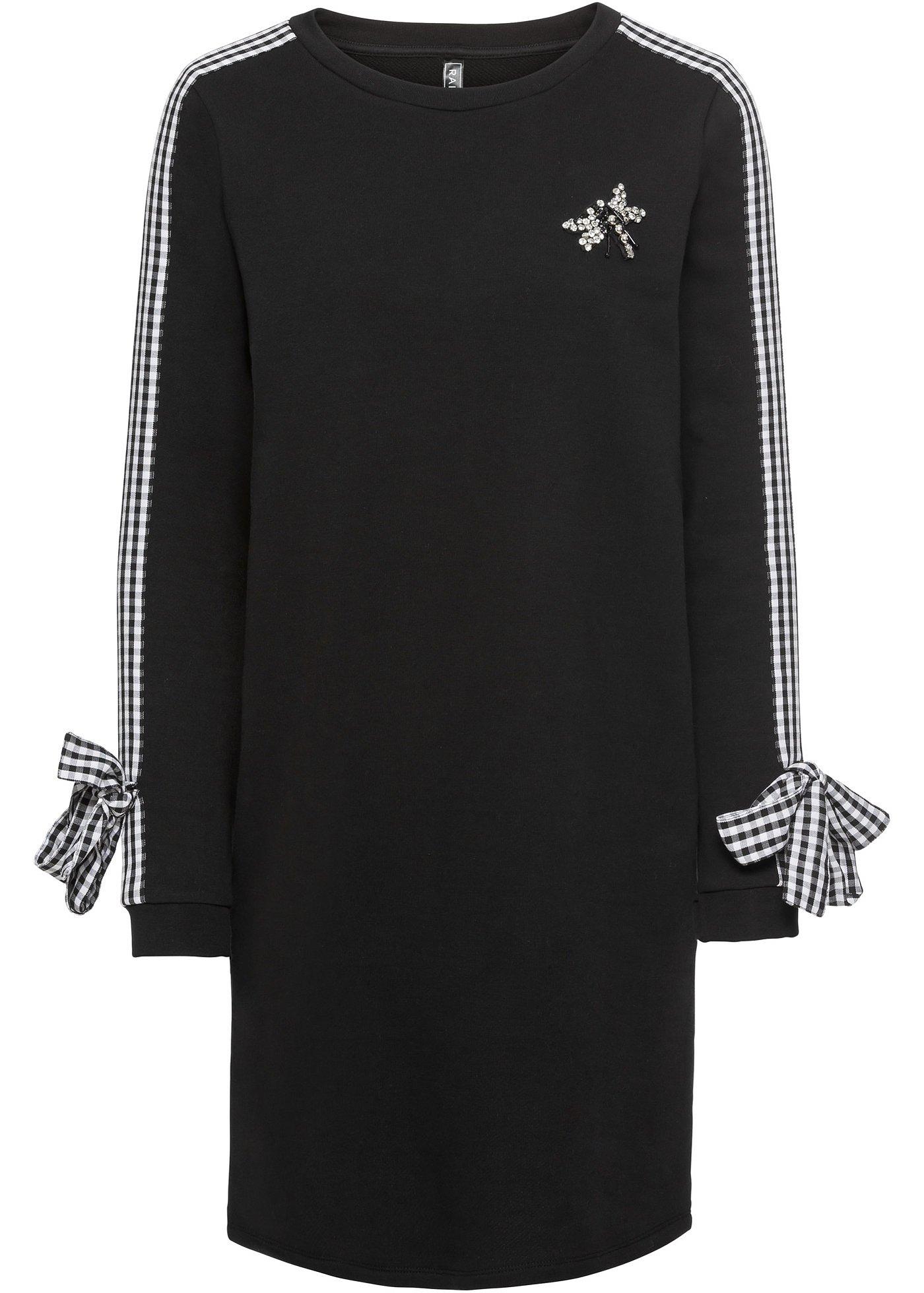 Sweatkleid mit Schleifen und Applikation Sweatkleid mit Schleifen und Applikation