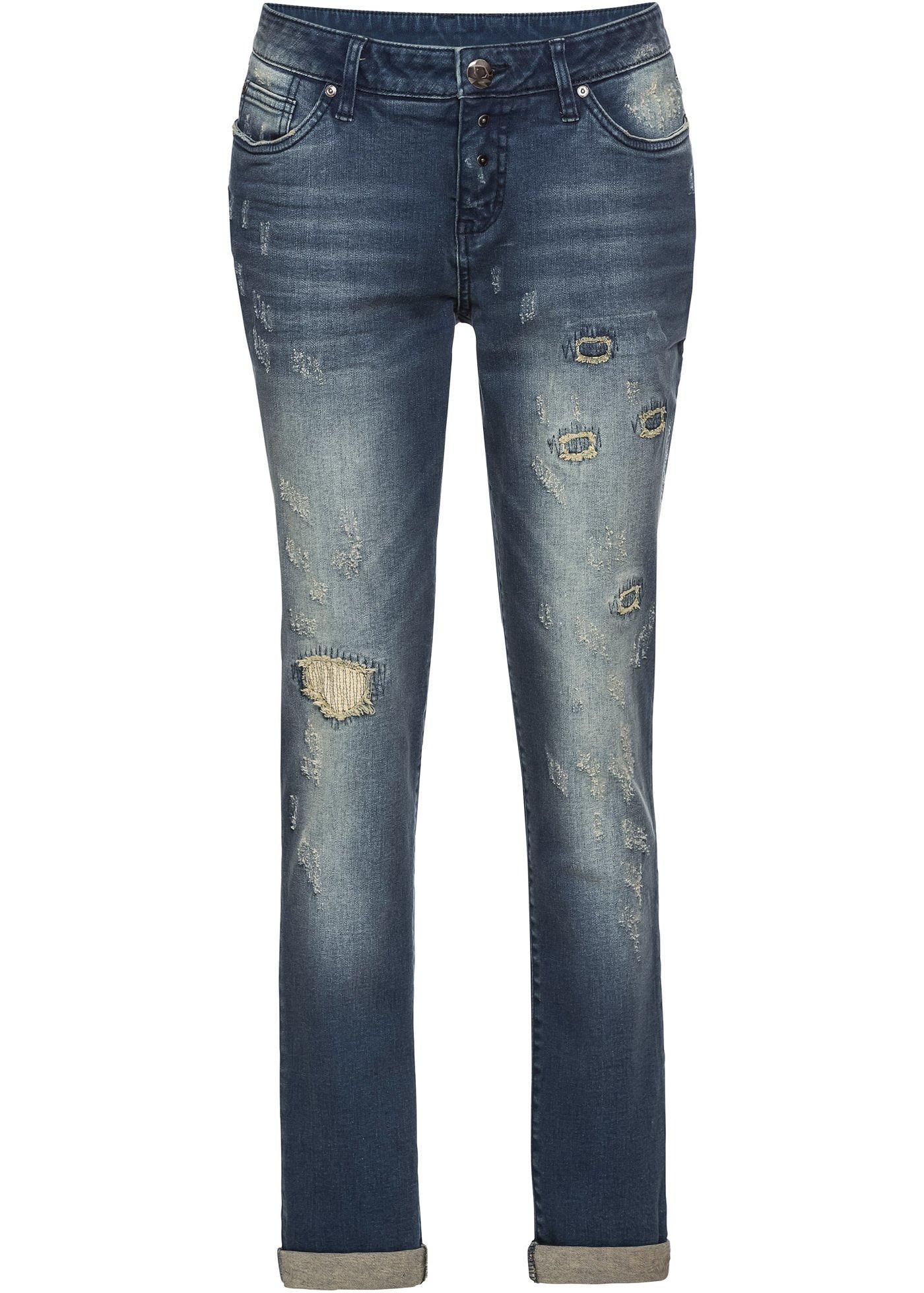 Angesagte Jeans mit DestroyedDetails dirty denim