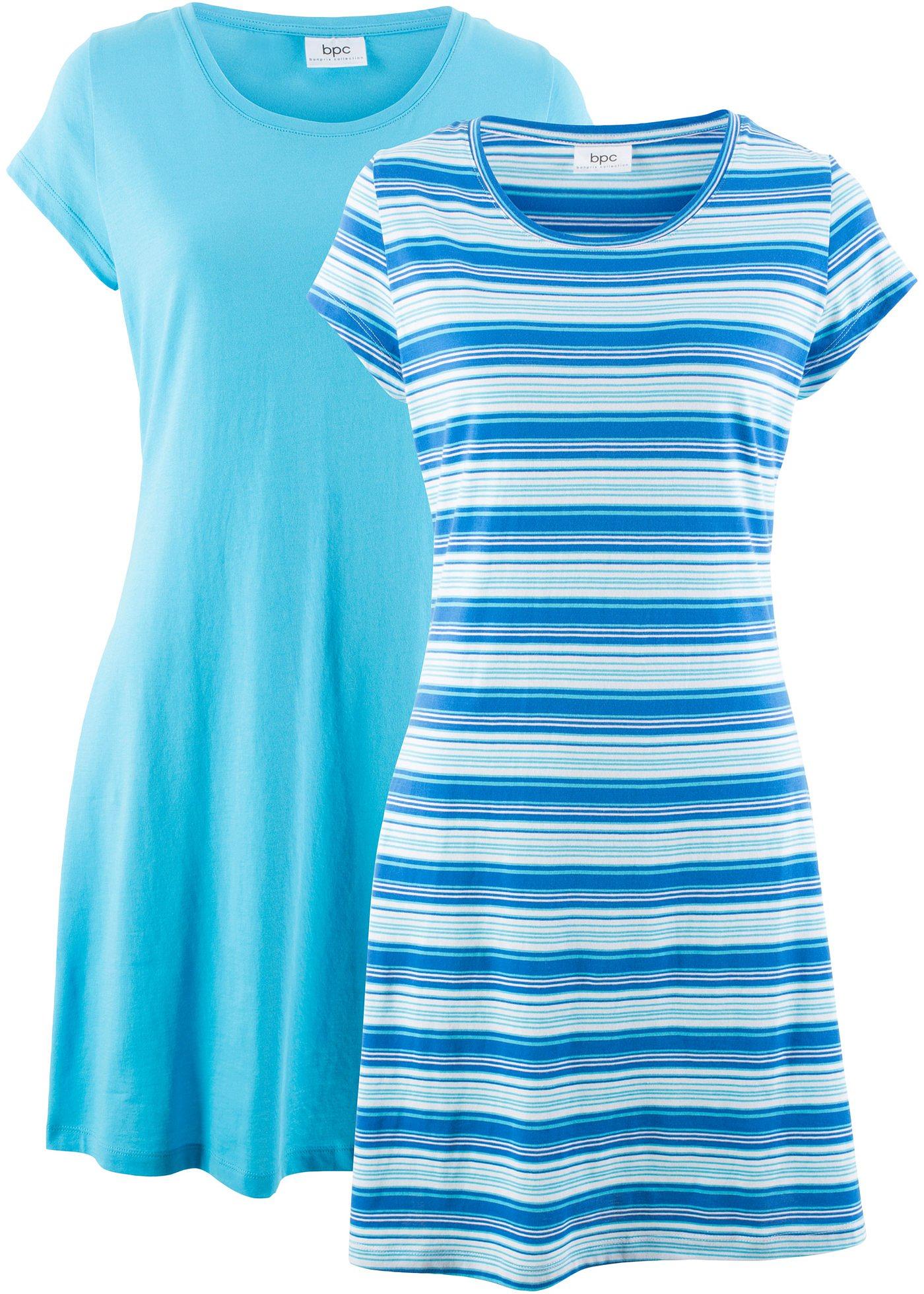Stretch-Shirtkleid (Doppelpack), gestreift & uni Stretch-Shirtkleid (Doppelpack), gestreift & uni