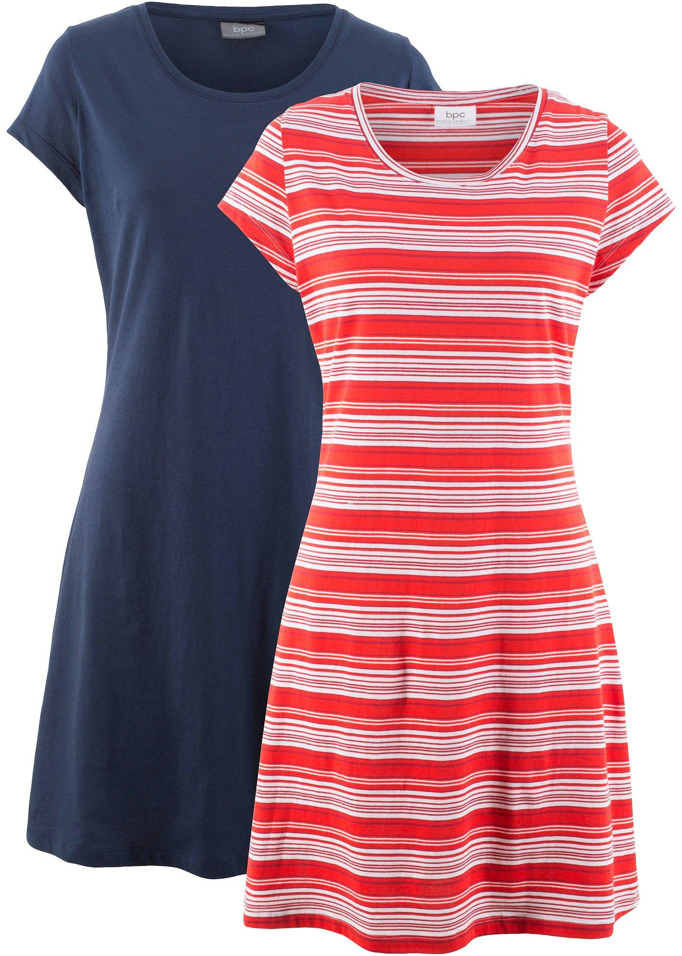 Stretch-Shirtkleid (Doppelpack), gestreift & uni Stretch-Shirtkleid (Doppelpack), gestreift & uni