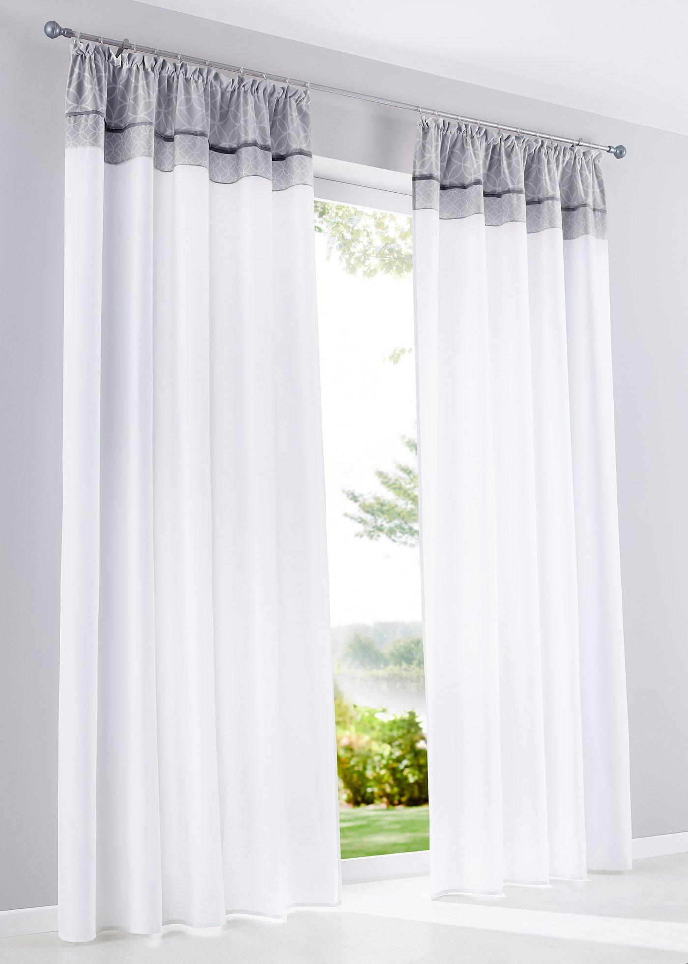 Moderne Dekoration für Deine Fensterfront - weiß/grau, Kräuselband
