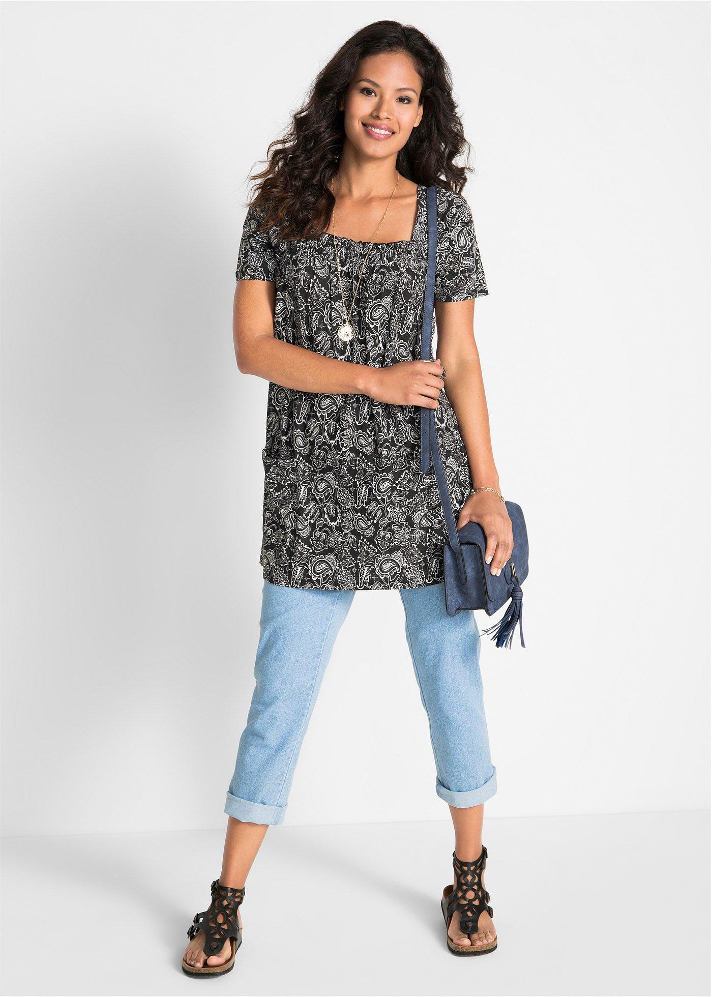 Tunika shirtowa, krótki rękaw - Bonprix