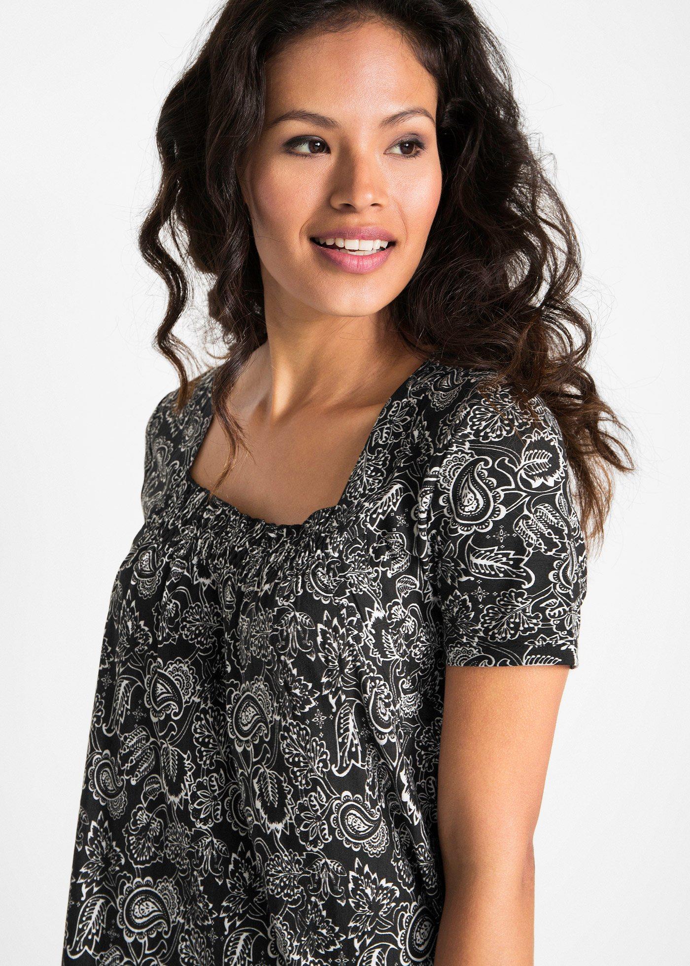 Tunika shirtowa, krótki rękaw - Bonprix