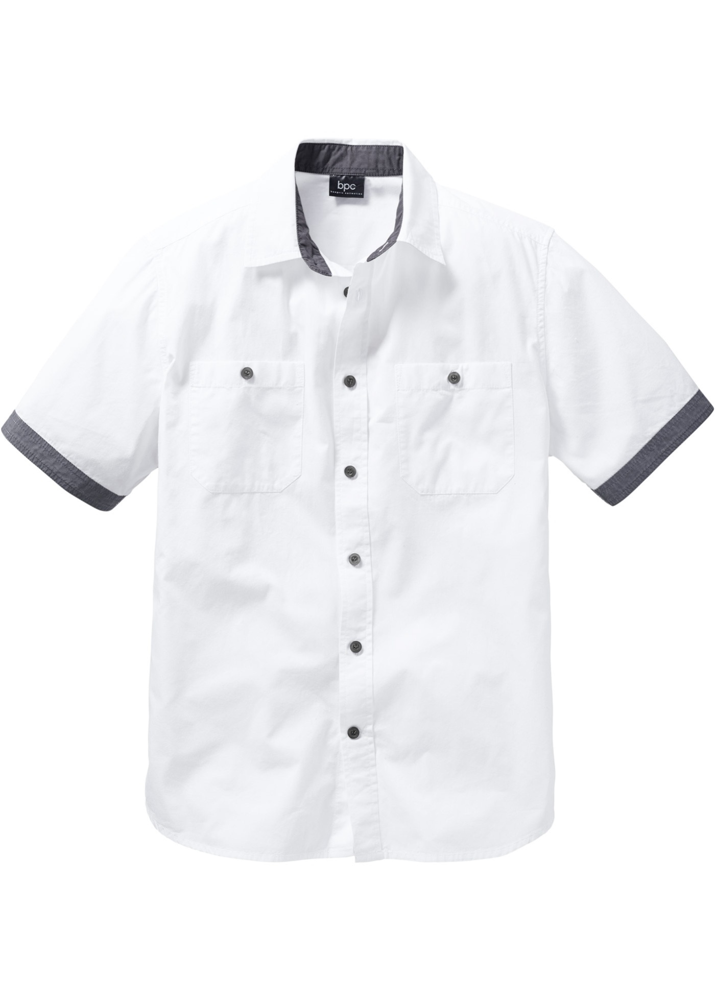 Рубашка Slim Fit с короткими рукавами (черный) bonprix 97605181