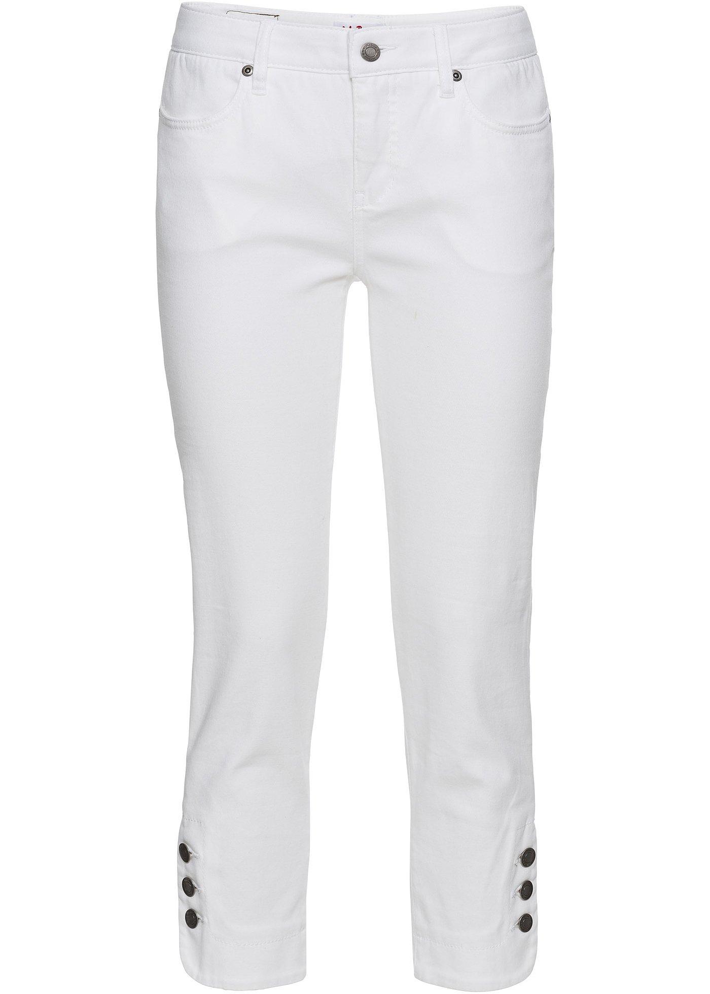 Džínsy, stredná výška pásu, Slim Fit, cropped