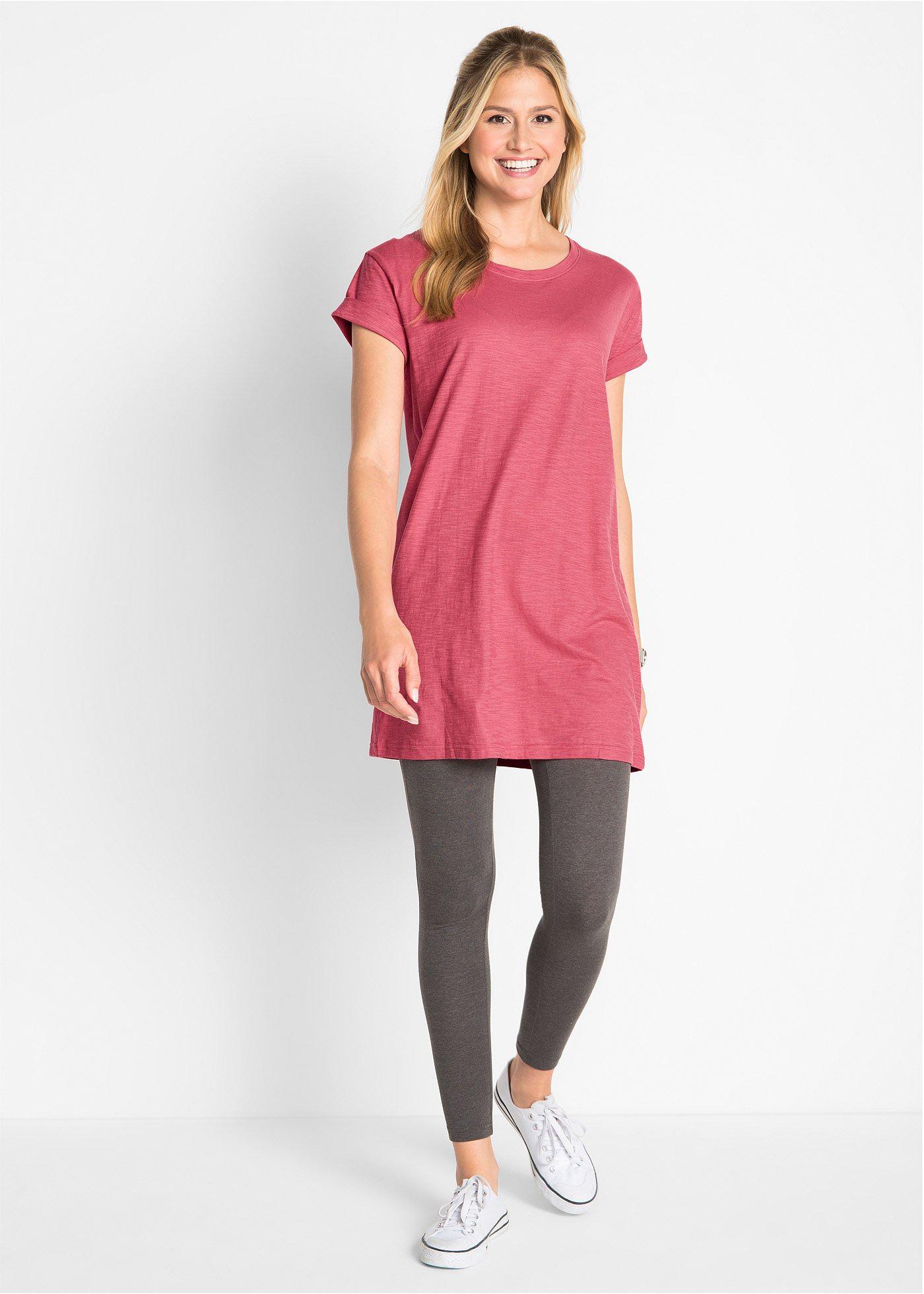 Długi shirt  z czystej bawełny - Bonprix
