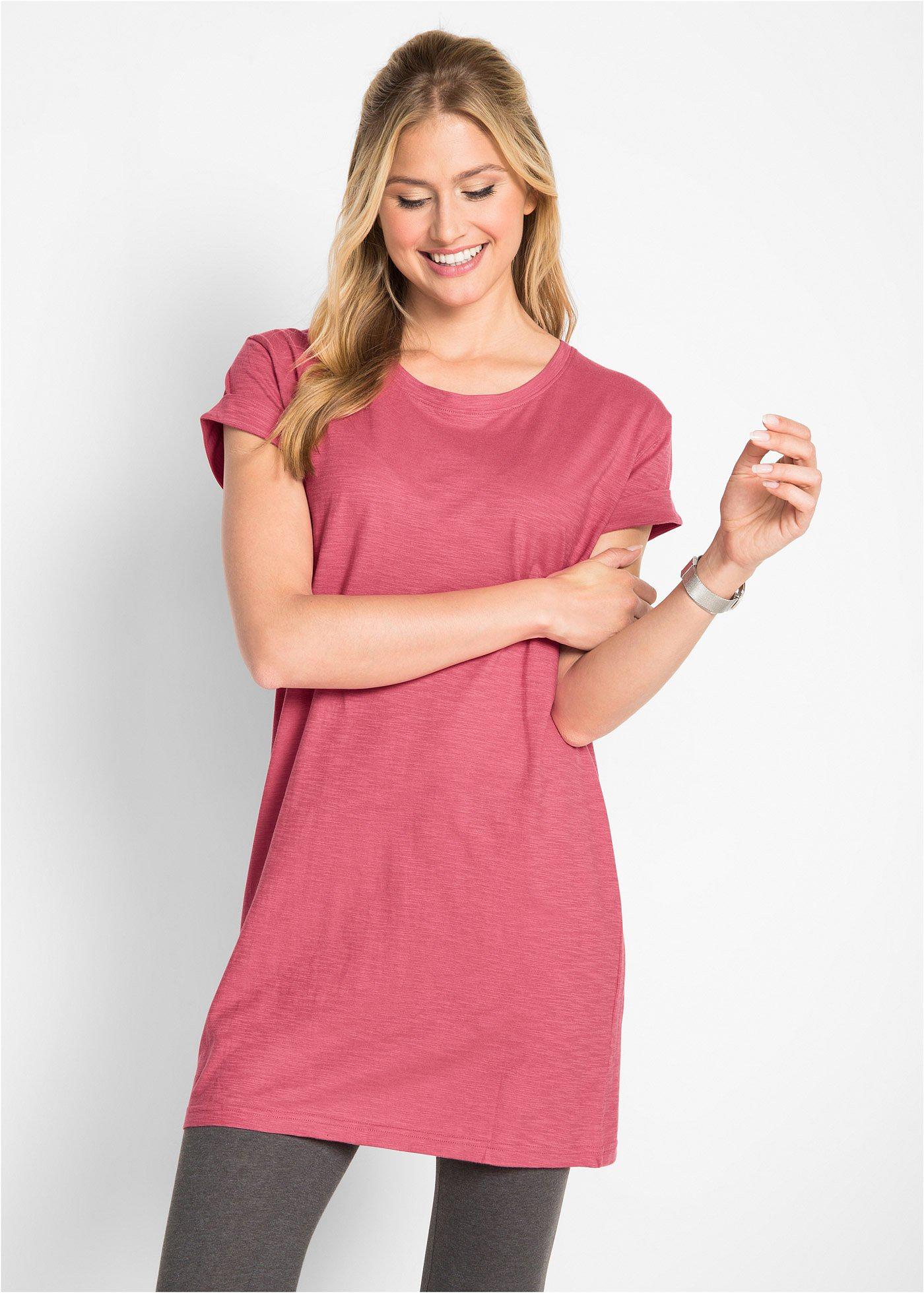 Długi shirt  z czystej bawełny - Bonprix